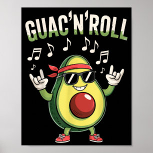 Guac'n'roll avocado rock poster