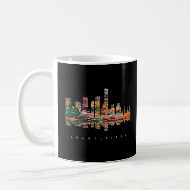 Guadalajara Colourful Silhouette Coffee Mug (Left)