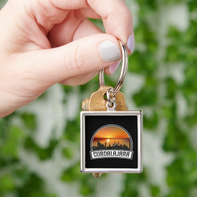 Guadalajara Mexico City View Sunset Key Ring (Hand)