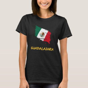 Guadalajara Mexico MX Mexican Heritage Flag Paint T-Shirt