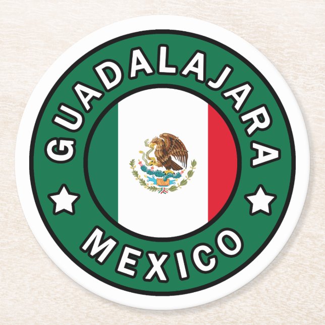 Guadalajara Mexico Round Paper Coaster (Front)