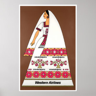 Guadalajara Print Mexico Travel Poster Mexican Art