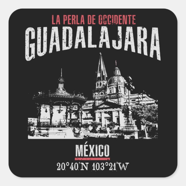 Guadalajara Square Sticker (Front)
