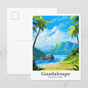 Guadaloupe National Park Travel Illustration Postcard