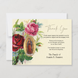 Guadalupe Floral Funeral Condolence Sympathy Thank You Card
