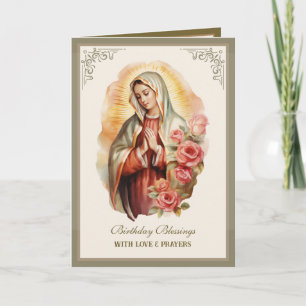 Guadalupe Floral Religious Celebration Card