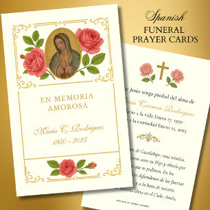 Guadalupe Floral Roses Memorial Funeral Prayer