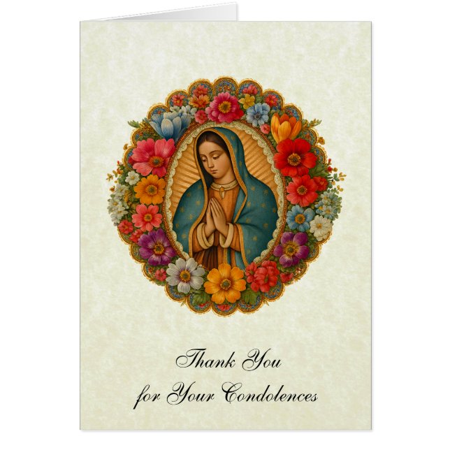 Guadalupe Funeral Sympathy Holy Card Thank You (Front)