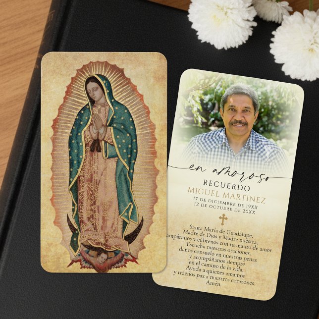 Guadalupe In Loving Memory Photo Prayer Card (Creator Uploaded)