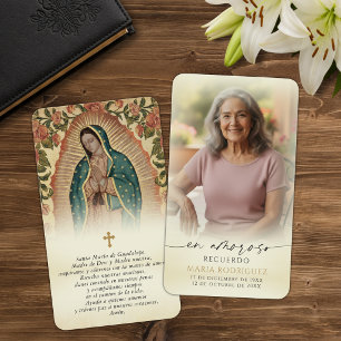 Guadalupe In Loving Memory Spanish Prayer Cards