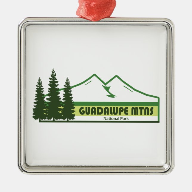 Guadalupe Mountains National Park Green Stripes Metal Ornament (Front)
