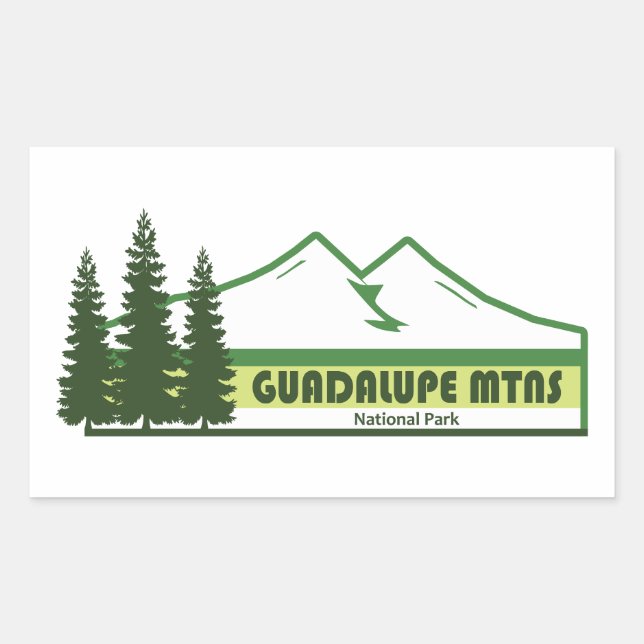 Guadalupe Mountains National Park Green Stripes Rectangular Sticker (Front)