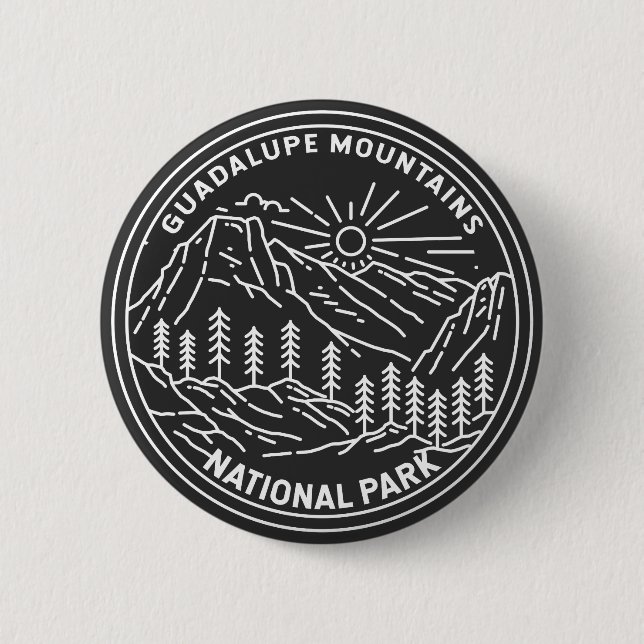  Guadalupe Mountains National Park Monoline   6 Cm Round Badge (Front)