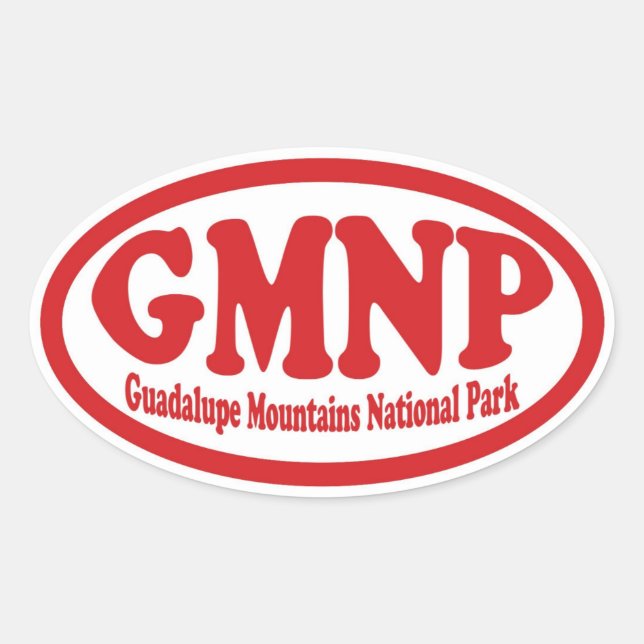 Guadalupe Mountains National Park red oval sticker (Front)