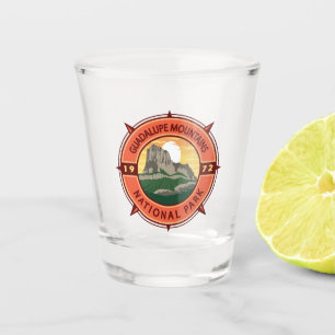 Guadalupe Mountains National Park Retro Compass Shot Glass