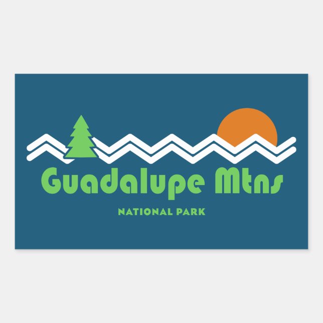 Guadalupe Mountains National Park Retro Rectangular Sticker (Front)