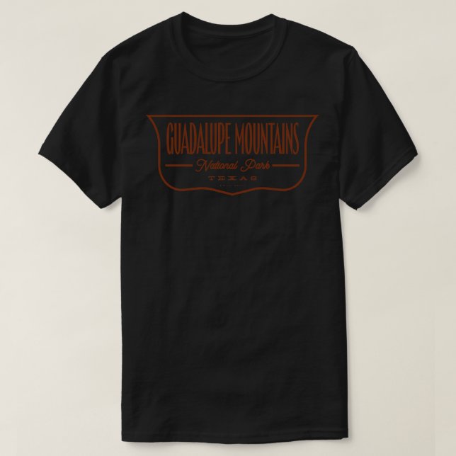Guadalupe Mountains National Park Shield Brown T-Shirt (Design Front)