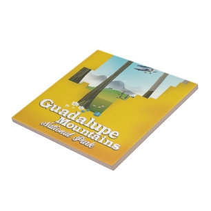 Guadalupe mountains national park, Texas map. Ceramic Tile