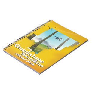 Guadalupe mountains national park, Texas map. Notebook