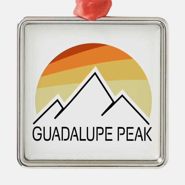  Guadalupe Peak Retro Metal Ornament (Front)