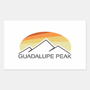 Guadalupe Peak Retro Rectangular Sticker
