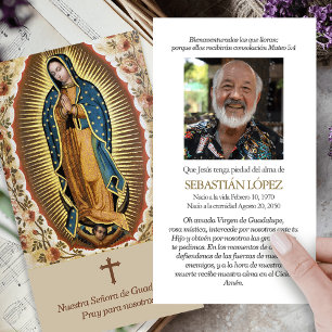 Guadalupe Remembrance Photo Funeral Prayer Card