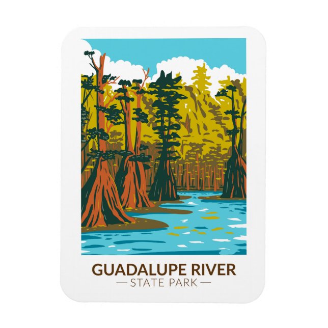 Guadalupe River State Park Texas Vintage  Magnet (Vertical)