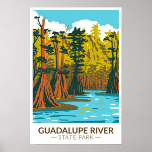 Guadalupe River State Park Texas Vintage  Poster
