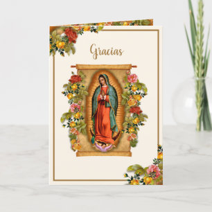 Guadalupe Virgin Mary Catholic Spanish Gracias Thank You Card