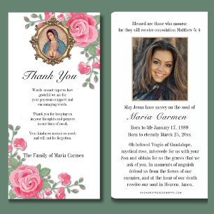 Guadalupe Virgin Mary Funeral Condolence Spanish Thank You Card