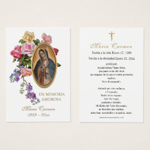 Guadalupe Virgin Mary Spanish Funeral Holy Prayer