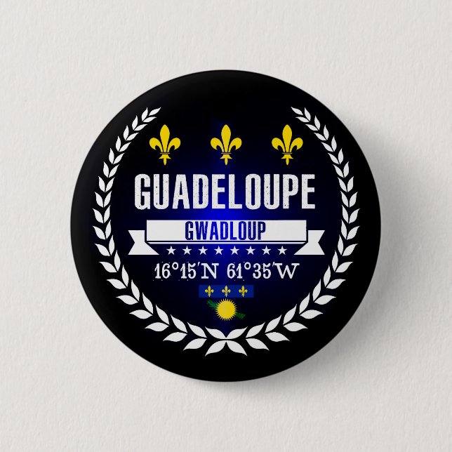 Guadeloupe 6 Cm Round Badge (Front)