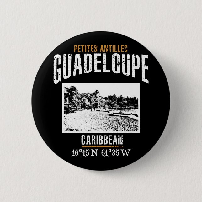 Guadeloupe 6 Cm Round Badge (Front)
