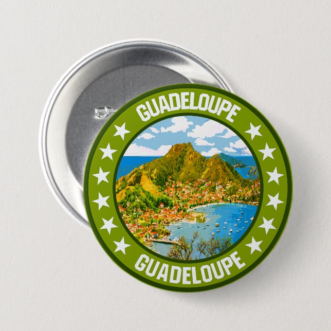 Guadeloupe                                         7.5 cm round badge (Front & Back)