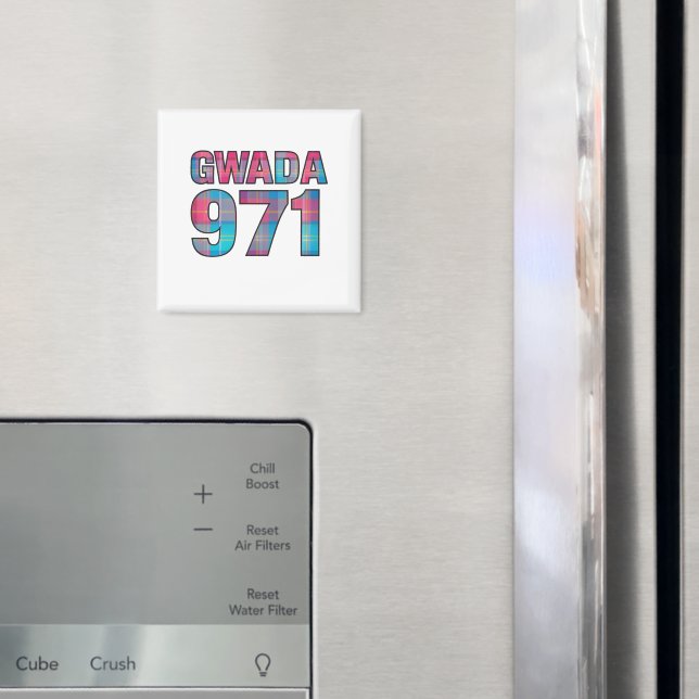 Guadeloupe 971 Madras - Caribbean Style Unique Magnet (In Situ (Fridge))