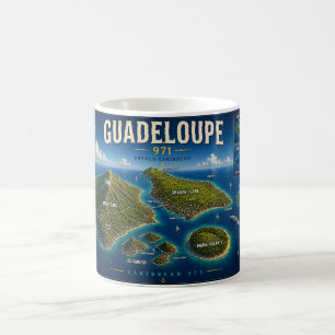 Guadeloupe 971 Vintage Map Coffee Mug