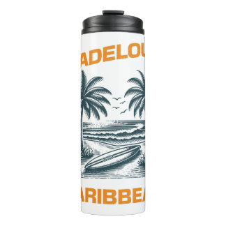 Guadeloupe Caribbean Surf Vintage Thermal Tumbler