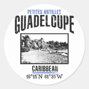 Guadeloupe Classic Round Sticker