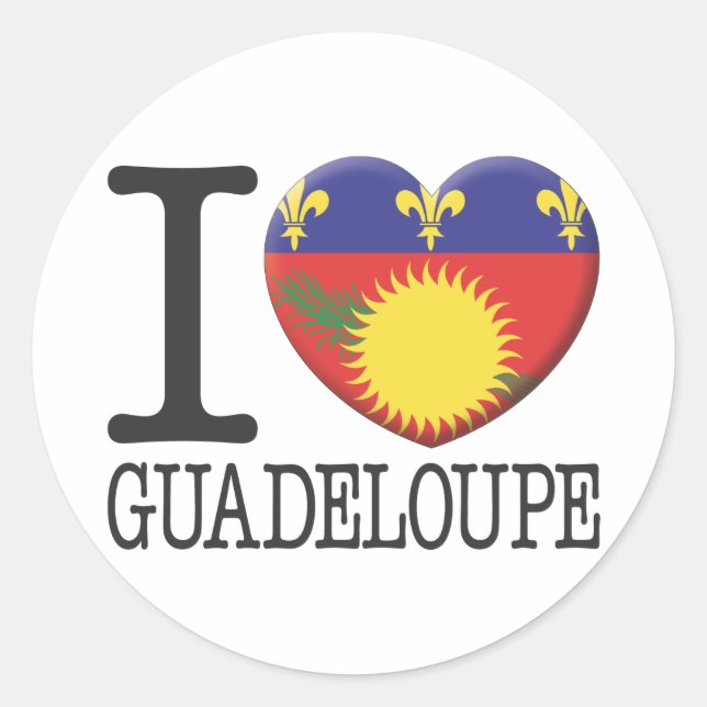 Guadeloupe Classic Round Sticker (Front)
