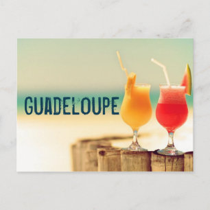 Guadeloupe cocktails postcard