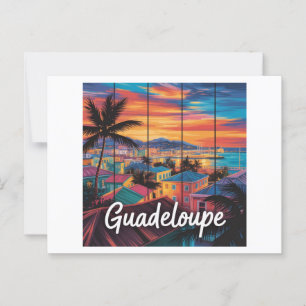 Guadeloupe Coucher de Soleil Tropical Vibrante Postcard