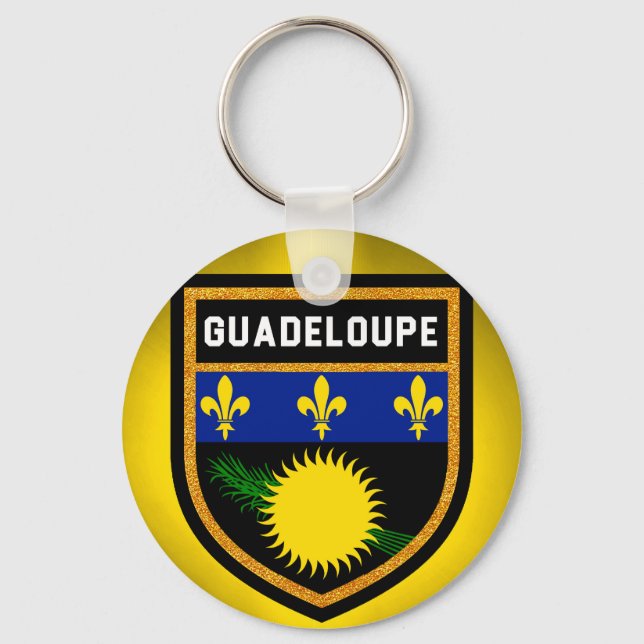 Guadeloupe Flag Key Ring (Front)