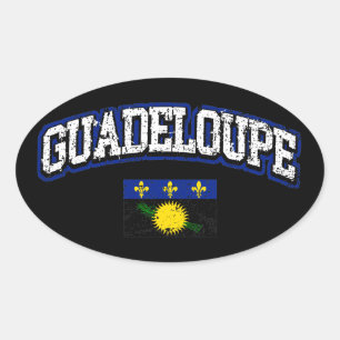Guadeloupe Flag Oval Sticker