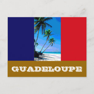 Guadeloupe flag postcard