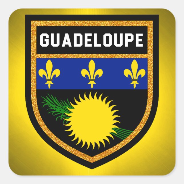 Guadeloupe Flag Square Sticker (Front)