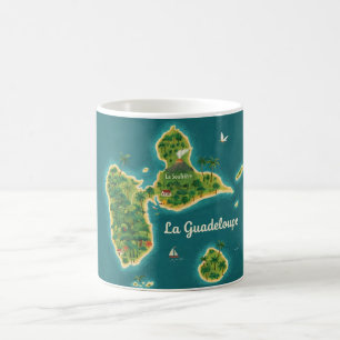Guadeloupe – Illustrated Island Map Coffee Mug