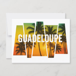 Guadeloupe Palmiers & Sunset Tropical Postcard