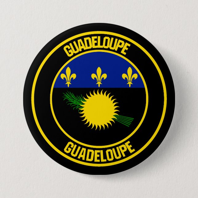 Guadeloupe Round Emblem 7.5 Cm Round Badge (Front)