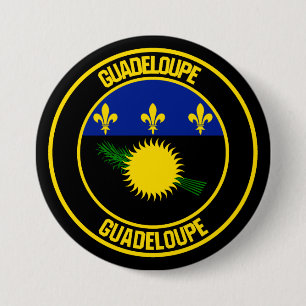 Guadeloupe Round Emblem 7.5 Cm Round Badge