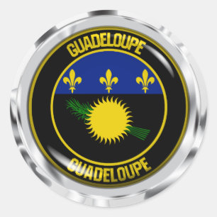 Guadeloupe Round Emblem Classic Round Sticker